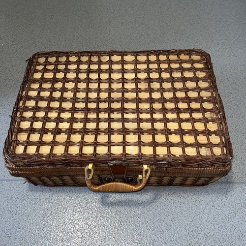 Vintage wicker picnic hamper - vintage,