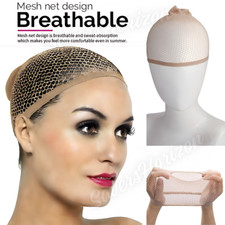 NUDE REAL HAIR ELASTIC WIG CAP FISHNET LINER WEAVING MESH STOCKING SLEEP NET