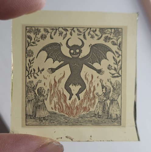 Stained glass devil witches - devil,