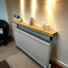 Radiator Shelf 15cm Deep Handmade Solid Board with Steel Brackets