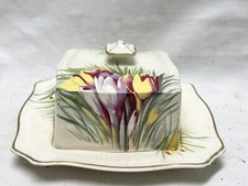 Royal Winton Grimwades SQUARE BUTTER DISH CROCUS Flowers