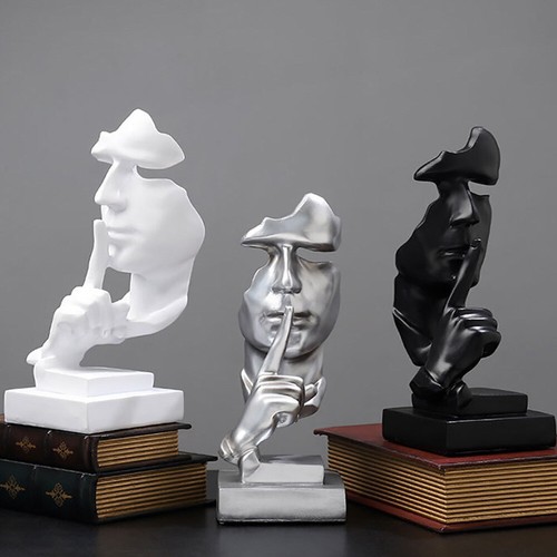 Resin silence gold art - silence,