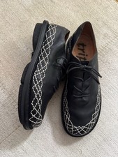 Trippen shoes black leather size 41 mint condition 