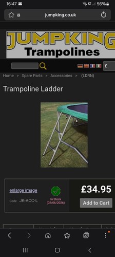 Jumpking trampoline ladder - trampoline,