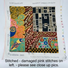 Ehrman Klimt Chocolate Candace Bahouth 2005 Stitched Finished Needlepoint Canvas