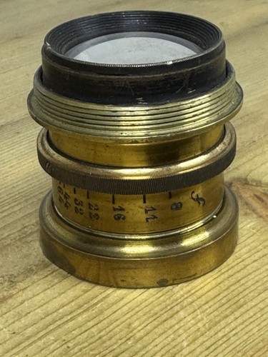 Vintage brass barrel lens - barrel,