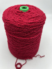 Large 1000 Gram Cone (98%Wool) Dark Crimson Boucle. Chunky Thickness. UK Spun.