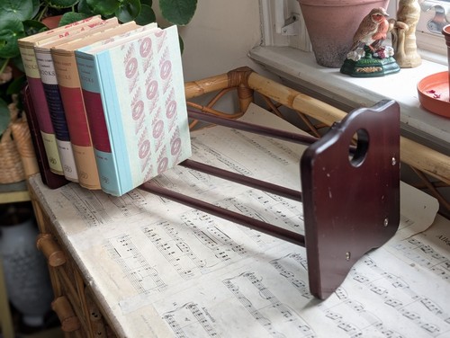 Vintage wooden book trough - wooden,