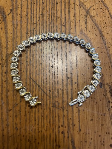 Vtg sterling diamond tennis - diamond,