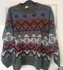 Vintage Fairisle Nordic Icelandic Scandi Jumper Sz Medium