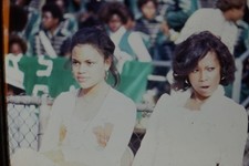 1970s Two Women Spectators Football Game Stands 70s Fashion 35mm Slide