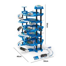 Parking Garage Toy Set for Kids Spiral Track 5 Levels Emergency Cars & Mat