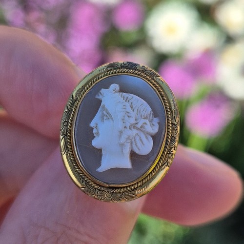 Victorian 9ct cameo - cameo, ring