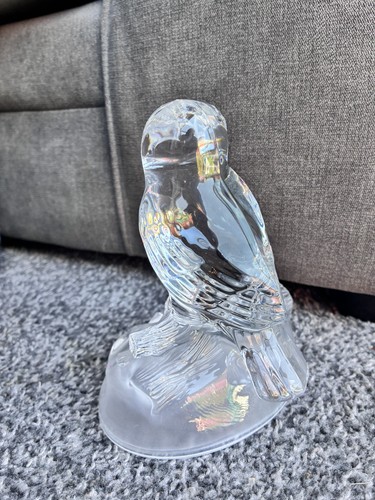 Clear glass crystal owl - glass,