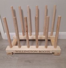 PERSONALISED welly rack wellington wellies wooden rack boot holder shoe storage