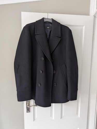 Hugo boss navy blue peacoat - hugo,