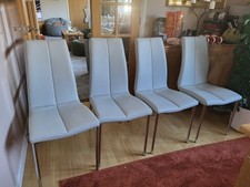 Set of 4 Next Dining room chairs - Grey with chrome legs- Chelmsford