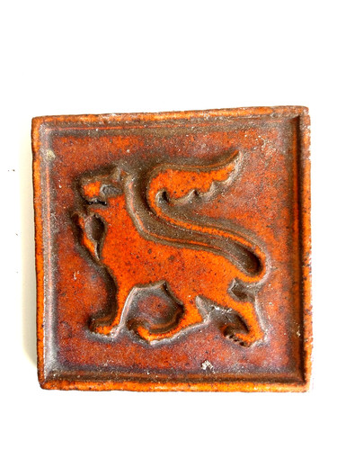 Antique encaustic floor tile - antique,