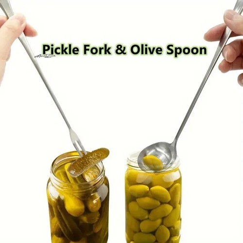 Stainless steel pickle fork - stainless,