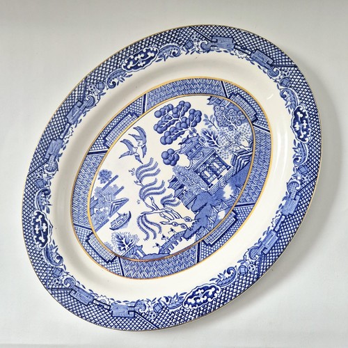 Vintage blue willow oval - willow,