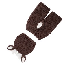 Cute Newborn Baby Photo Props Crochet Deer Hat Bodysuit Photography Props