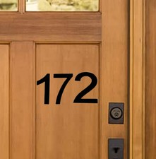 Stick-On House Numbers - No 172 - Satin Black - 10cm - Door, Fence, Gate