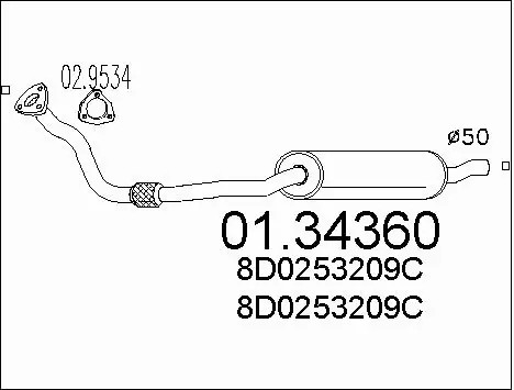 Front muffler fits audi b5 - front,