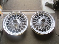 4.5 x 15 inch 60 spoke wire wheels pair  Austin Healey Triumph TR MGA etc