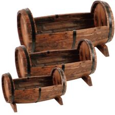 Wooden Planter 3er-Set Flowerpot Plant Box Plant Pot Window Box Decor