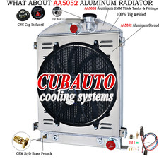 3 Rows Aluminium Radiator For 33-1934 Ford Chopped Cars w/ Chevy V8 AT/MT