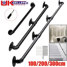 100cm-300cm Handrail Stair Rail Grab Balustrade Metal Staircase Banister Bar UK