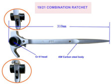 19 x 21mm Scaffold Spanner Ratchet Podger Pry Bar Wrench Claw Hammer top Quality
