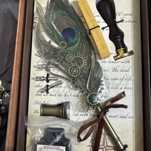 Peacock quill pen - peacock, ink