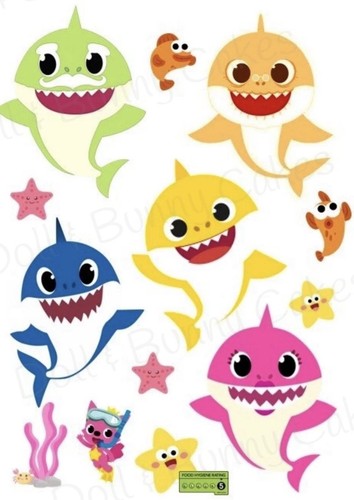 Baby shark edible cake toppers - baby,