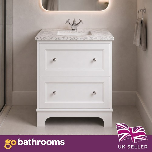 White bathroom vanity unit - vanity,