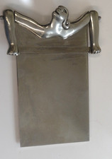 VINTAGE CARROL BOYES PEWTER METAL NOTE HOLDER SOUTH AFRICAN QUIRKY DESK ITEM