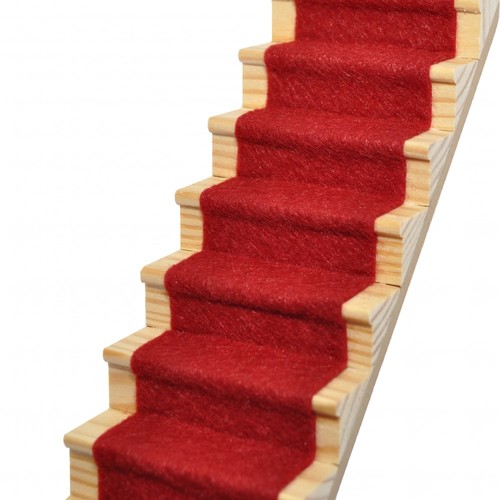 Dolls house garnet red stair - dolls,
