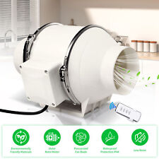 4" Extractor Fan Inline Pipe Duct Bathroom Exhaust Ventilation System W/Remote