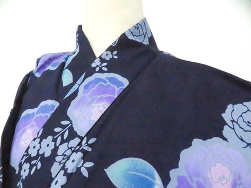 Japanese kimono yukata navy - japanese,