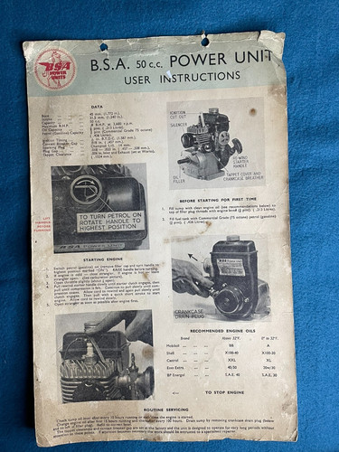 Bsa power unit 50cc engine - 50cc,