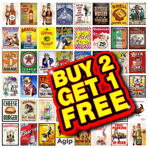 Metal tin signs vintage retro - vintage,