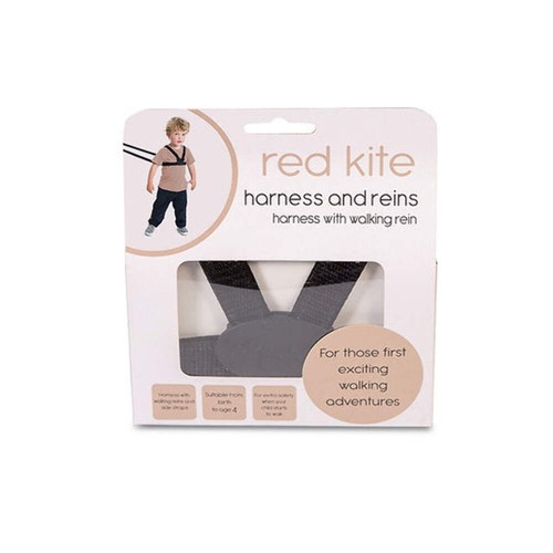 Red kite harness reins black - &,