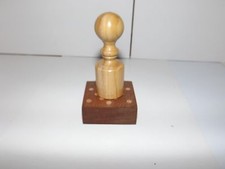 Palm gavel in eucalyptus 3 1/2" tall and  decarated block in mahogany hand made 