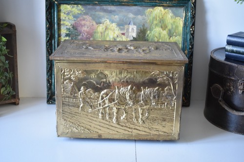 Vintage brass coal - brass, box