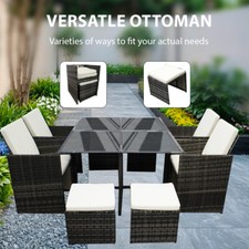 8 Seater Rattan Garden Sofa Set Patio Outdoor Furniture Cube Table Chair Cushion