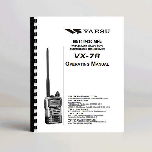 Yaesu instruction owners - vx-7r,