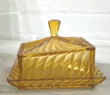Art Deco Amber Glass Cheese