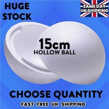 150mm 6 inch 15cm Polystyrene Balls in 2 HOLLOW HALVES for craft & decoration 