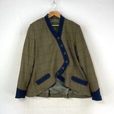 Hidepark Tweed Jacket Womens Large 12 14 Green Check Wool Country Hacking Blazer