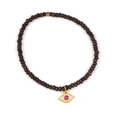 Tai Evil Eye Charm Gold Red CZ